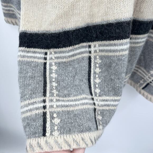 Vintage 80s Carducci Oversized Argyle Lambswool Angora Sweater Womens Large - Picture 4 of 8